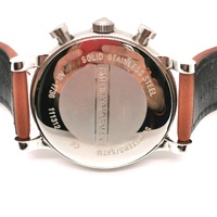 Armani Emporio White Dial Brown Leather Chronograph Mens Watch with Box