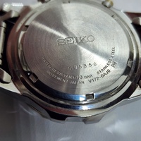 Seiko V172-0AJ0 Solar Chronograph Two Tone Sapphire Black Dial Watch