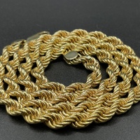 Unisex 9ct Yellow Gold Twist Rope Link Necklace