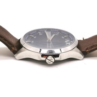 Armani Exchange AX2133 Three Hand Date Brown Leather Mens Watch 46mm