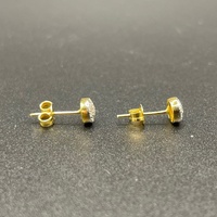 Ladies 18ct Yellow Gold Diamond Cluster Stud Earrings