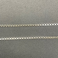 Unisex 925 Sterling Silver Box Link Necklace