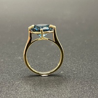 Ladies 14ct Yellow Gold Blue Gemstone Ring