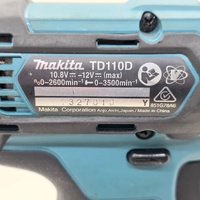 Makita TD110D 12V Max Cordless Impact Driver with 1.5Ah Battery Pack