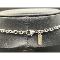 Ladies 925 Sterling Silver Cable Link Chain & Disc Pendants