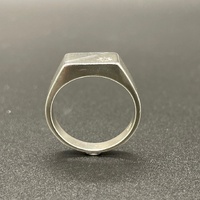 Mens 925 Sterling Silver CZ Signet Ring