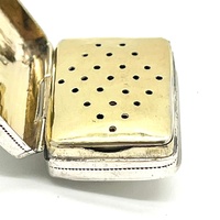 Antique Sterling Silver Vinaigrette Gold Inlay c1814 John Shaw Birmingham