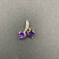 Ladies 9ct Yellow Gold Purple Gemstone Pendant