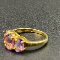 Ladies 9ct Yellow Gold Purple Gemstone Ring