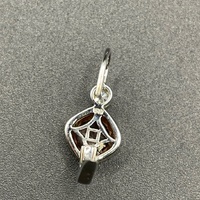 Ladies 18ct White Gold Pink Stone Drop Earrings