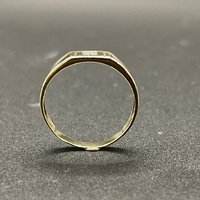 Mens 9ct Yellow Gold Diamond Signet Ring