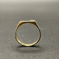 Mens 9ct Yellow Gold Diamond Signet Ring