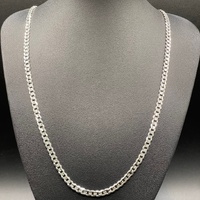 Unisex 925 Sterling Silver Curb Link Necklace