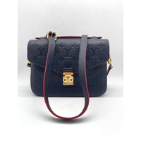 Louis Vuitton M44071 Monogram Empreinte Leather Pochette Metis Bag Marine Rouge