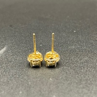 Ladies 9ct Yellow Gold Blue Sapphire & Diamond Stud Earrings