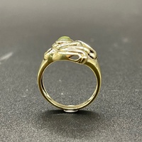 Ladies 9ct Yellow Gold Green Gemstone Ring