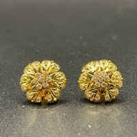 Ladies 22ct Yellow Gold Flower Stud Earrings