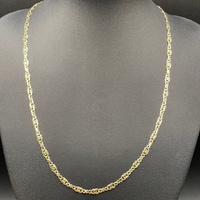 Unisex 9ct Yellow Gold Anchor and Figure 8 Link Necklace