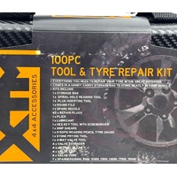 XTM 686780 100pc Tool Kit and Tyre Repair Set Car Emergency Kit