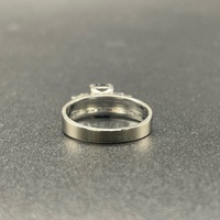 Ladies 18ct White Gold Blue Sapphire & Diamond Ring