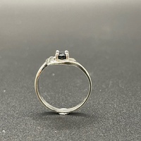 Ladies 9ct White Gold Blue Sapphire & Diamond Ring