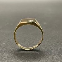 Mens 9ct Yellow Gold Natural Diamond Signet Ring