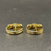 Ladies 14ct Yellow Gold Diamond Hoop Earrings