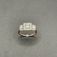 Ladies 9ct Rose Gold Diamond Simulants Ring