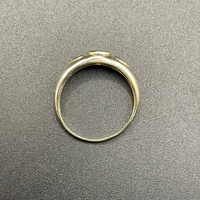 Ladies 9ct Yellow Gold Blue Gemstone and CZ Ring