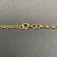 Ladies 9ct Yellow Gold Belcher Link & Purple Pendant