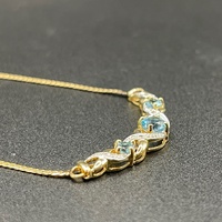 Ladies 9ct Yellow Gold Crown Trifari Snake Link Necklace