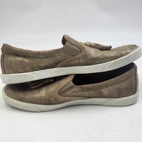 Jimmy Choo Dale Flat Metallic Suede Slip-ons Tassel Loafers - Size 40 - Authentic