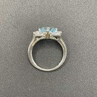 Ladies 925 Sterling Silver Blue & Purple Gemstone Ring