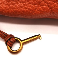Chloe Paddington Orange Leather Handbag Gold Tone Hardware with Padlock and Key
