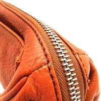 Chloe Orange Pebbled Leather Clutch Bag with Pouch and Card Tag