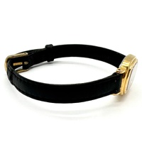 Seiko 2Y01-5A90 Ladies Quartz Watch Gold Tone Black Dial Leather Band