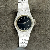Seiko 1100-1480 Ladies Vintage Manual Wind Watch Bark Finish Japan