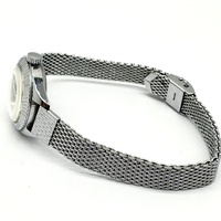 Nikko Ladies Antimagnetic Watch Silver Tone Case Mesh Strap Crystal Markers