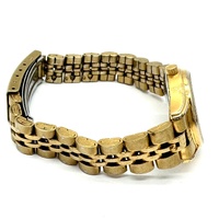 Citizen Quartz Gold Tone Day Date Watch Champagne Dial