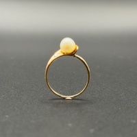 Ladies 9ct Yellow Gold White Pearl Ring