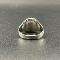 Mens 925 Sterling Silver Black Stone Ring
