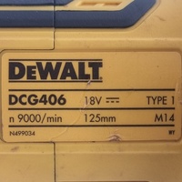 DeWalt DCG406 18V XR 125mm Cordless Brushless Angle Grinder Skin Only