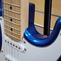Electric Guitar 6 String S-Style Metallic Blue Maple Neck SSS Chrome