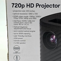 Anko Portable HD Movie Projector - 720p Resolution, Supports HDMI, USB, & Micro SD, Perfect for Indoor & Outdoor Movie Nights