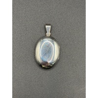 Ladies 925 Sterling Silver Oval Locket Pendant