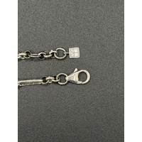 Ladies 925 Sterling Silver Paperclip & Belcher Link Bracelet