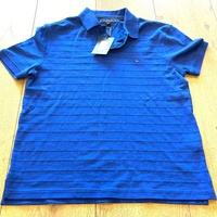 Tommy Hilfiger Jacquard Striped Polo Shirt Regular Fit Men's Size M Classic Casual Designer Top