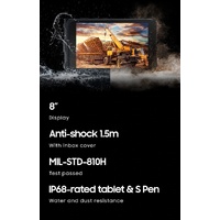 Samsung Galaxy Tab Active3 128GB 4GB RAM 4G LTE 8" Rugged Tablet Black SM-T575