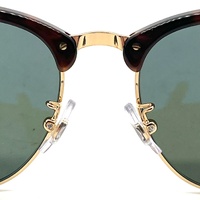 Ray-Ban RB3016F Clubmaster Classic Red Havana Green Lenses Sunglasses