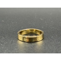 Unisex 18ct Yellow Gold Pattern Band Ring